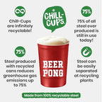 16 oz. Durable & Reusable Party Cups (Beer Pong Red / 12 Count)
