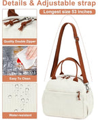 Lunch Bag for Women Men Cute Corduroy Lunch Tote Bags Reusable Insulated Lunch Box Large Capacity Reusable Insulated Cooler for Work Picnic or Travel (Corduroy White brown-13L / 13L)