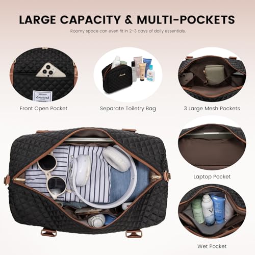 Travel Duffle Bag (Black&Brown-L / Extra Large-2 Pcs)