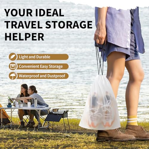 20 Pack Shoe Bags for Travel (Translucent)