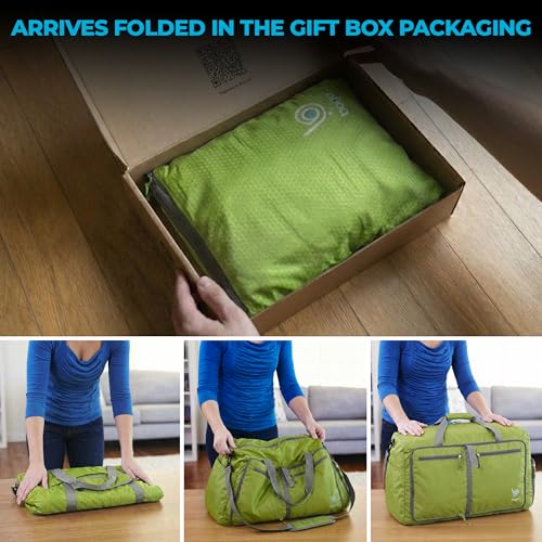 Travel Duffle Bag for Women & Men. Duffel Bag for Traveling & Camping (80L / Green)
