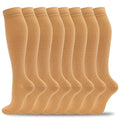 8 Pairs Compression Socks for Men & Women 20 (Large-X-Large / 07-8 Pairs-nude-new)