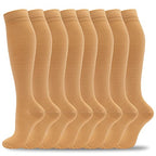 8 Pairs Compression Socks for Men & Women 20 (Large-X-Large / 07-8 Pairs-nude-new)