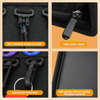Zippered Key Organizer Case Waterproof and Fireproof Key Binder with 36 Hooks and Tags (36 / Black)