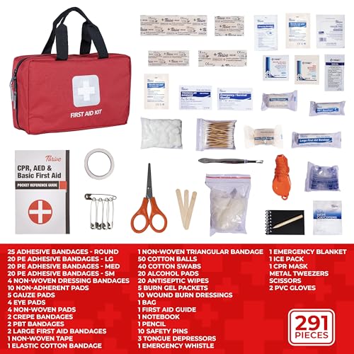Home Essentials First Aid Kit (291 Piece - Red)