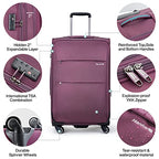 28 Inch Luggage with Spinner Wheels Expandable Large Suitcase with Wheels Softside Check in Luggage Rolling Suitcase with Lock Lightweight Travel Luggage for Men and Women (Purple / 28 Inch)