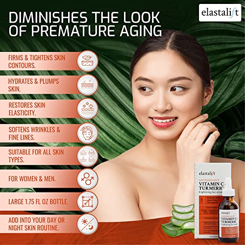 Concentrated Vitamin C + Turmeric Oil Anti Aging Facial Serum Skin Care Booster (1.75 Fl Oz (Pack of 1) / Vitamin C + Turmeric Serum)