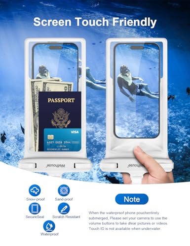 Waterproof Phone Pouch (1 Pack - White8.0")