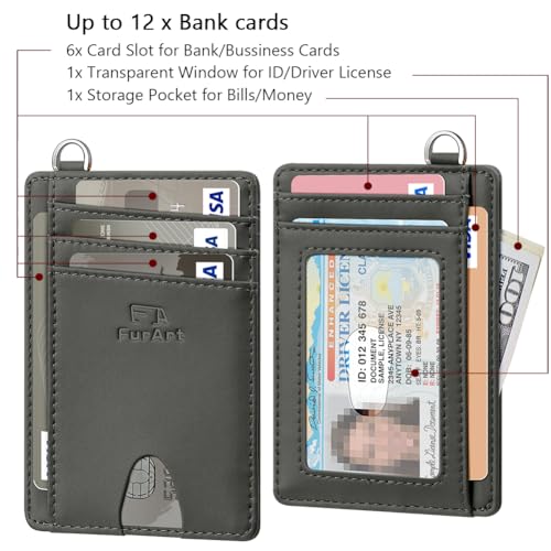 Slim Minimalist Wallet RFID Credit Card Holder for Men (small / Dusty Grey)
