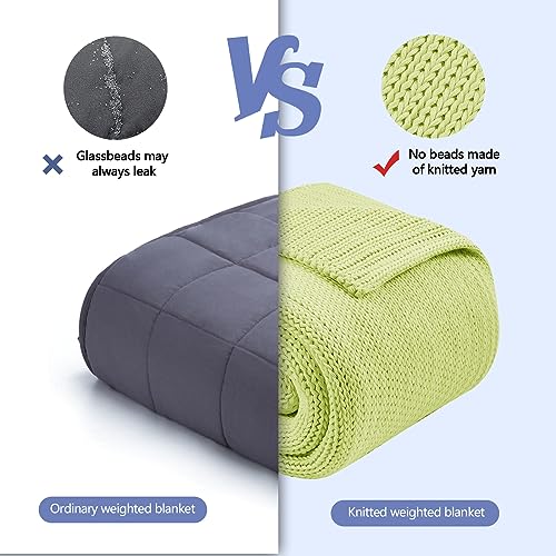 Knitted Weighted Blanket (35-mint Green / 50" x 60" | 10lbs)