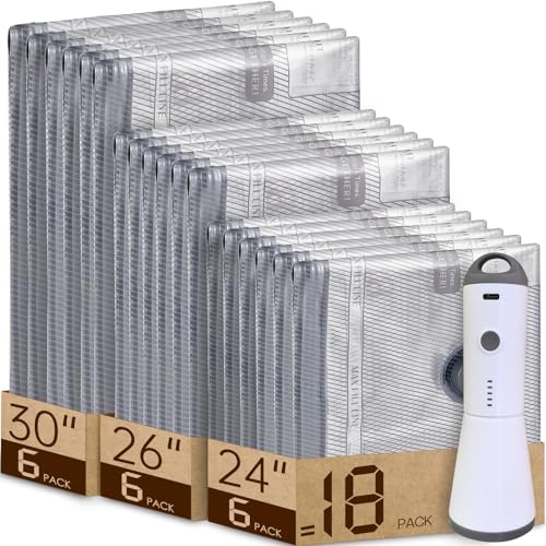Travel Vacuum Bags with Rechargeable Pump (18 Combo Travel Size)