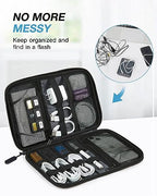 Large Electronics Organizer Travel Case for Tech Accessories (Grey)