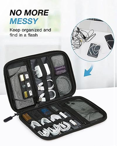 Large Electronics Organizer Travel Case for Tech Accessories (Grey)