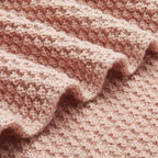 Chunky Cable Knit Throw Blanket for Couch (Knitted / Dusty Rose)