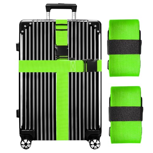 Luggage Straps for Suitcases TSA Approved (Limegreen)