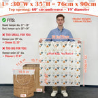 Canvas Laundry Bag with Handles & Drawstring 30"Wx35"H (Triangle Pattern L+ / L+ 30"Wx 35"H┃1 Pack)