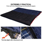 Outdoors Cotton Flannel Sleeping bag for Camping Hiking Climbing Backpacking (Blue with 2lbs Filling)