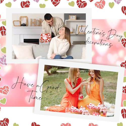 100 Pcs Valentine's Day Wax Paper Sheets for Food Wrapping (Red, White / Valentine's Stylish)