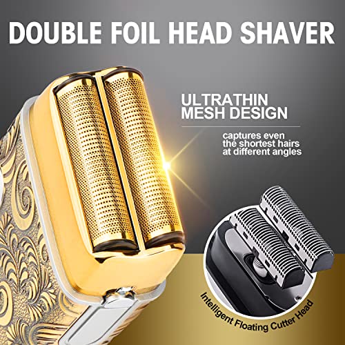 Hair Clippers for Men & Electric Razor Shavers Set (Gold)