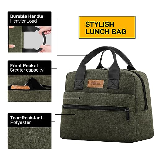 Insulated Lunch Bag for Women Men (Green)