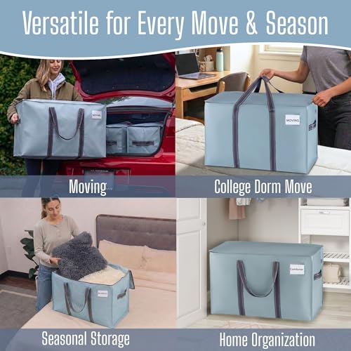 4 Pack Heavy Duty Moving Bags (4 Pack / Light Blue Matte)