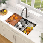 33"x19" Matte Black Undermount Double Bowl Workstation Kitchen Sink (Matte Black / 33" (50/50))