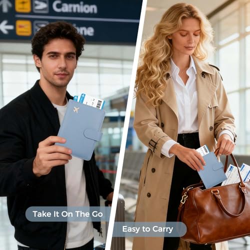 Premium Leather Passport Holder Covers Case (UP-GREY GREEN)