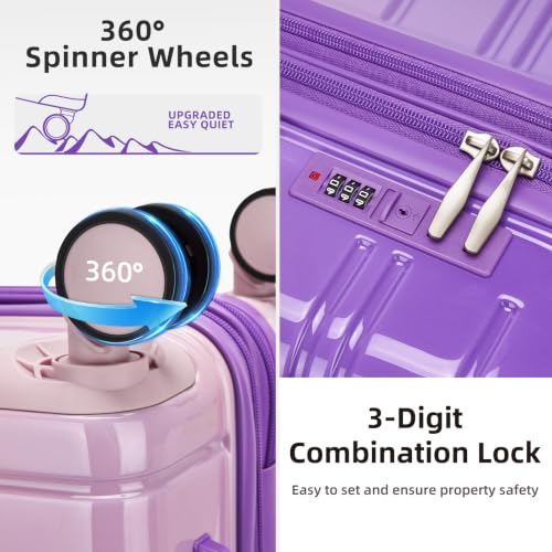 Luggage Sets 5 Piece (Lavender Blush / 5 Piece Set (20/24/28/DB/TB))