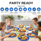 100 Pcs 10 Inch Blue Plates (Blue / 100 Pcs)