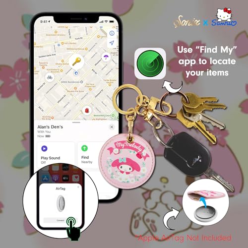 x Sanrio Keychain Case Compatible with Apple AirTag (Floral My Melody)