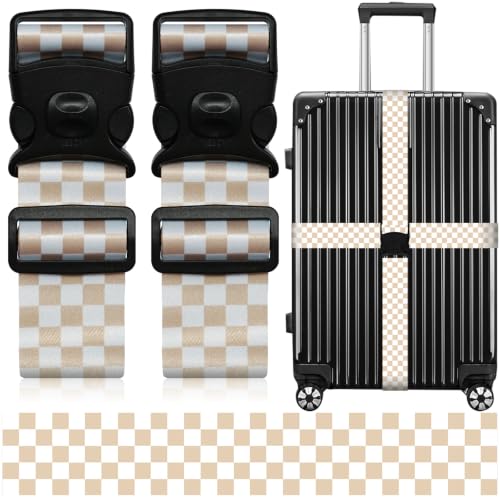 Luggage Straps for Suitcases (White Yellow)