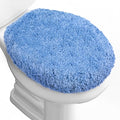 Microfiber Elongated Toilet Seat Cover 19.5"x 15" Machine Washable (Blue / Elongated)
