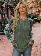 Womens Tops St Patricks Day Shirt Women Winter Clothing Fall Tunics Long Sleeve Sweaters for Women Fall Clothes Comfiest Airport Outfits Business Casual Travel Cozy Fall Fashion Plus Size Maternity (Small / 08-green Plaid)