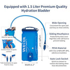 Lightweight Hydration Backpack Running Vest with 1.5L Water Bag（Light Blue (Light blue / Standard)