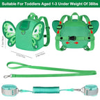 Toddler Harness Backpack Leash (Green Butterfly)