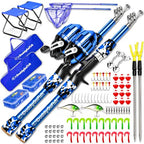 Kids Fishing Pole For Boys (2 Pack- Blue + Blue (Complete Set) / 4ft)