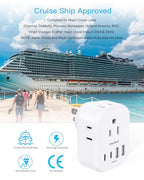 Travel Cruise Ship Essentials (White / 4AC,2C2A,20W)