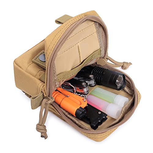 Tactical Molle EDC Pouch Cellphone Pouch Holder Utility Gadget Organizer Bag (Tan)