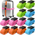 12 Pack Luggage Straps Suitcase Belts Wide Adjustable Packing Straps Travel Belts Accessories for Business Packing (Multicolor)