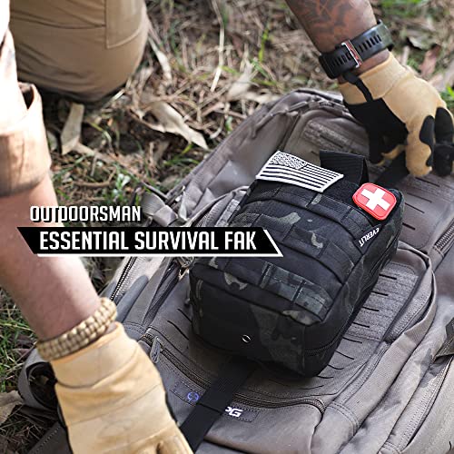 250 Pieces Survival First Aid Kit IFAK EMT Molle Pouch Survival Kit Outdoor Gear Emergency Kits Trauma Bag for Camping Boat Hunting Hiking Home Car Earthquake and Adventures (Wolf Grey)