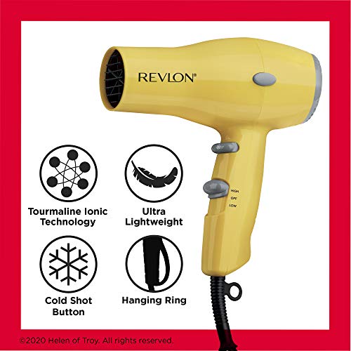 Compact Ionic Travel Hair Dryer (Yellow)