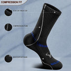 Men 6 Pack Athletic Compression Crew Socks for Running Gym Sports (11-13 / Black 3712)