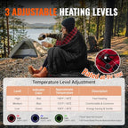 Heated Sleeping Bag for Adults (Black-Black Red)