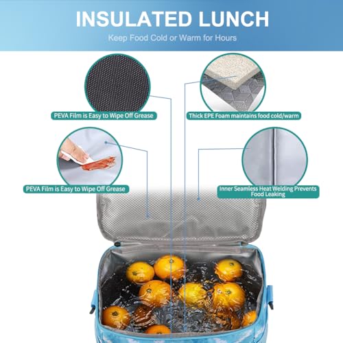 Insulated Lunch Bag (Blue White / Medium)
