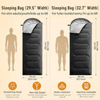 Sleeping Bag for Adults (Dark Grey / 87"x32.7")
