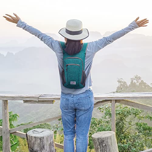 10L 15L Hiking Backpack Lightweight Packable Hiking Daypack Small Travel Outdoor Foldable Shoulder Bag (Teal Blue / 10L)