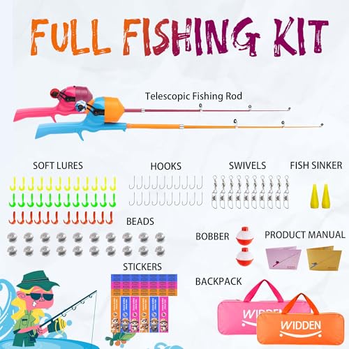 Kids Fishing Pole (pink+orange)