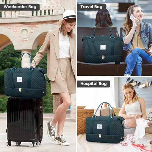 Travel Duffle Bag (Peacock Blue-b / Large-2 Pcs)