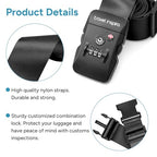 Anti Theft Suitcase Belt with TSA Lock (Cross Black-New)