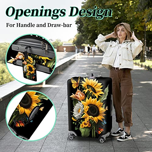 Suitcase Protector Plus 1 Luggage Tag (Sunflower Orchids / XL)